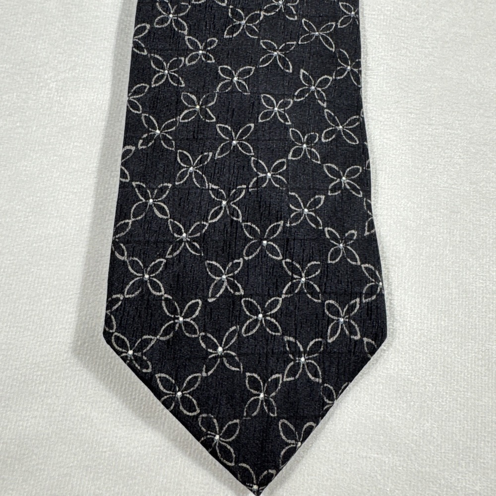 HUGO BOSS Men's 100% Silk Necktie Classic ITALY 61 x 3.5 FLORAL Black/Multi EUC‎
